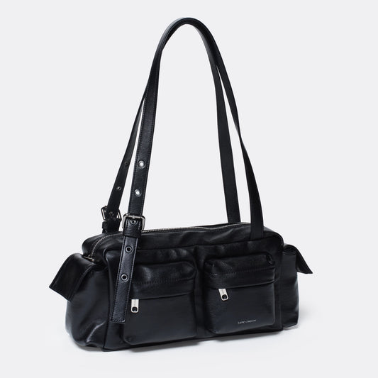 SAMO ONDOH - pocket utility bag M nappa black