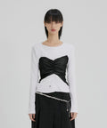 FLAREUP - Bustier Layered Long Sleeve / White