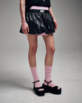 MARDI MERCREDI -  BALLOON MINI SKIRT CRINKLED_BLACK