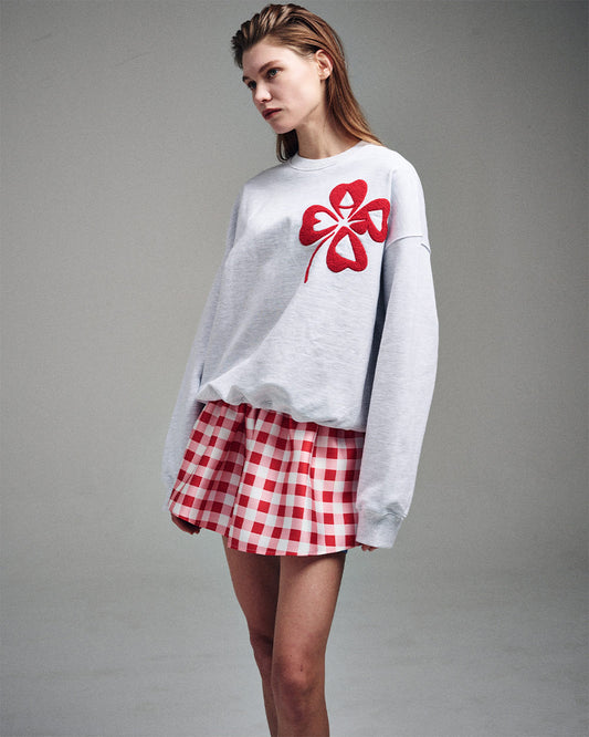 MARDI MERCREDI -  SWEATSHIRT CLOVERMARDI BOUCLE_HEATER RED