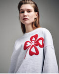 MARDI MERCREDI -  SWEATSHIRT CLOVERMARDI BOUCLE_HEATER RED