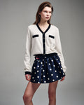 MARDI MERCREDI -  CASHMERE BLENDED CARDIGAN HEART BUTTON_IVORY