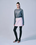 MARDI MERCREDI -  CASHMERE CROPPED CREW NECK ALUMNI CLASSIQUE_GREY WHITE