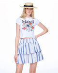 MARDI MERCREDI -  CROPPED TSHIRT FLOWERMARDI BLOSSOM_WHITE NAVY