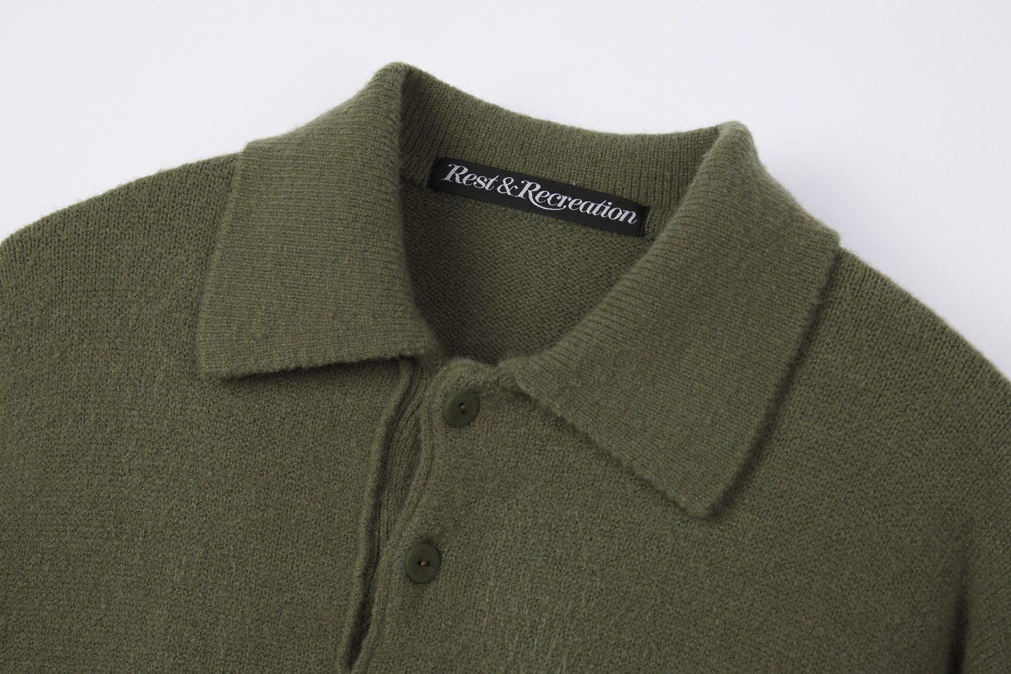 REST & RECREATION -  RR OVERSIZE POLO KNIT TOP - GREEN