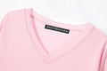 REST & RECREATION -  RR LOGO OVERSIZE V NECK TOP - PINK