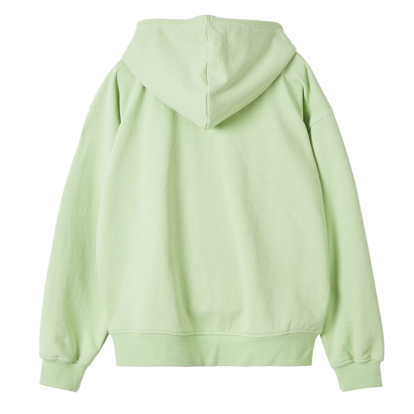 REST & RECREATION -  RR LOGO STITCH ZIP-UP HOODIE - YELLOWISH GREEN