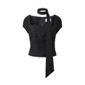 2000 ARCHIVES -  ANGEL WING SCARF TOP (BLACK)