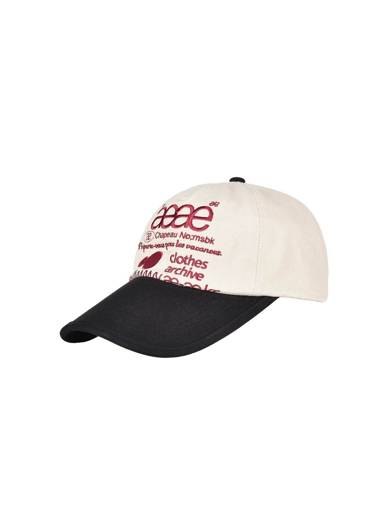 AEAE -  WEB LOGO 5PANNEL CAP / ECRU BLACK (Dispatch in 48hrs)