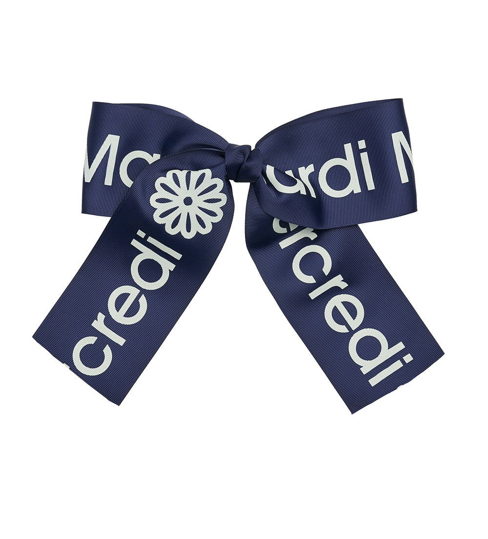 MARDI MERCREDI -  HAIR CLIP LOGO RIBBON_NAVY