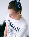 MARDI MERCREDI -  HAIR CLIP LOGO RIBBON_NAVY