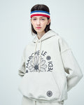 MARDI MERCREDI -  HOODY MARCHE EMBLEM_OATMEAL BLACK