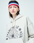 MARDI MERCREDI -  HOODY MARCHE EMBLEM_OATMEAL BLACK