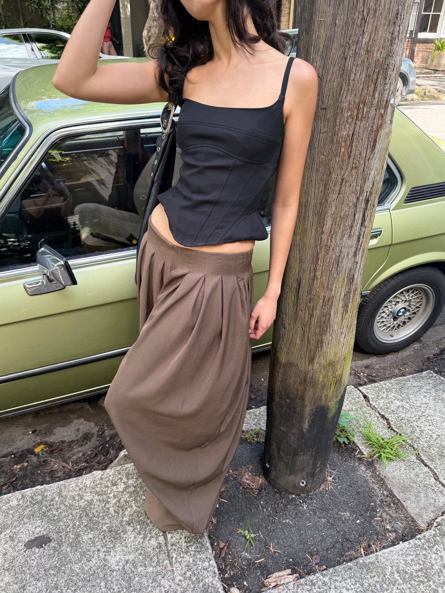 MELANCHOLY - Velour Sculpt Top / Black