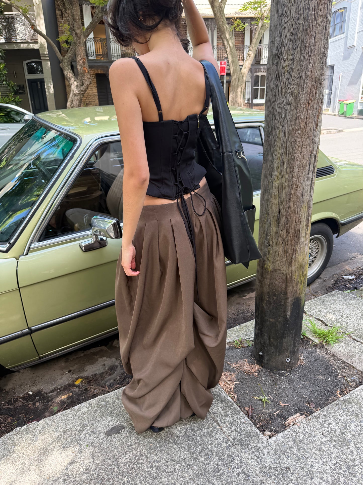 MELANCHOLY - Velour Sculpt Top / Black