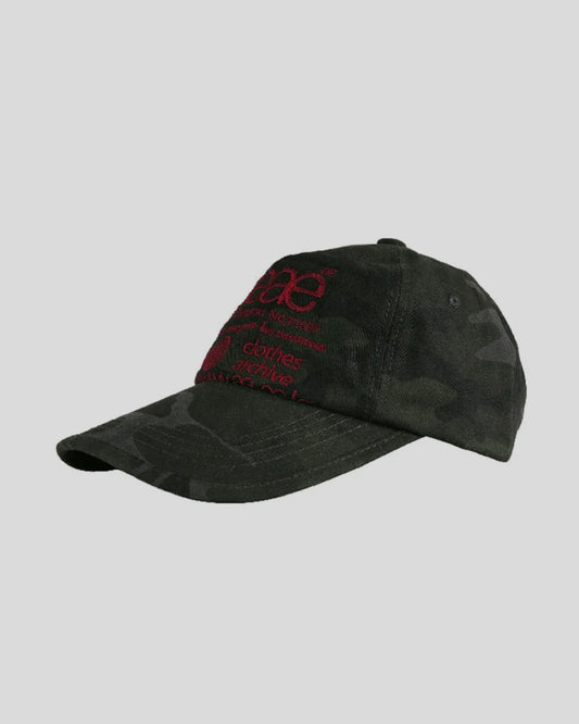 AEAE -  WEB LOGO CAMO 5 PANNEL CAP - [BLACK]