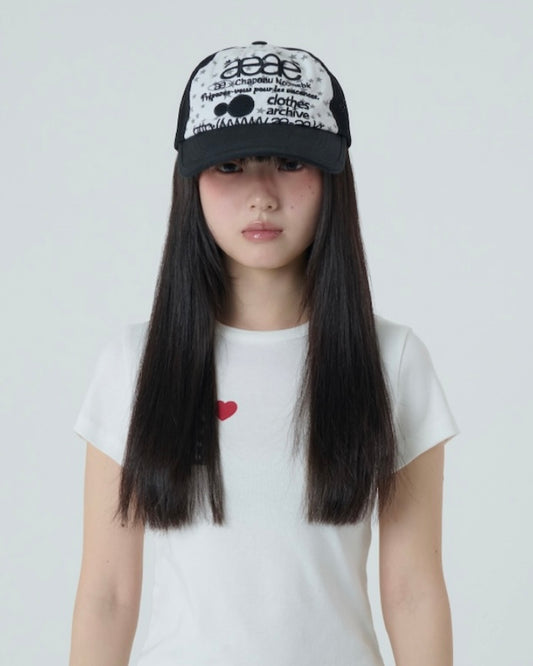 AEAE -  WEB LOGO STAR MESH CAP [BLACK]