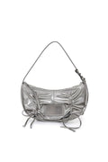 MATIN KIM - HALF SHIRRING RIBBON ROUND BAG IN DARK SILVER