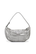 MATIN KIM - HALF SHIRRING RIBBON ROUND BAG IN DARK SILVER