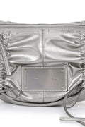 MATIN KIM - HALF SHIRRING RIBBON ROUND BAG IN DARK SILVER