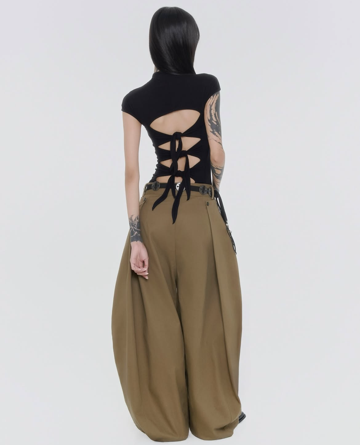 Sagittarius.A+ - Multi Rivet Wide Pants Sand