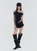 Sagittarius.A+ - Asym Layered Top Black (Dispatch in 48hrs)