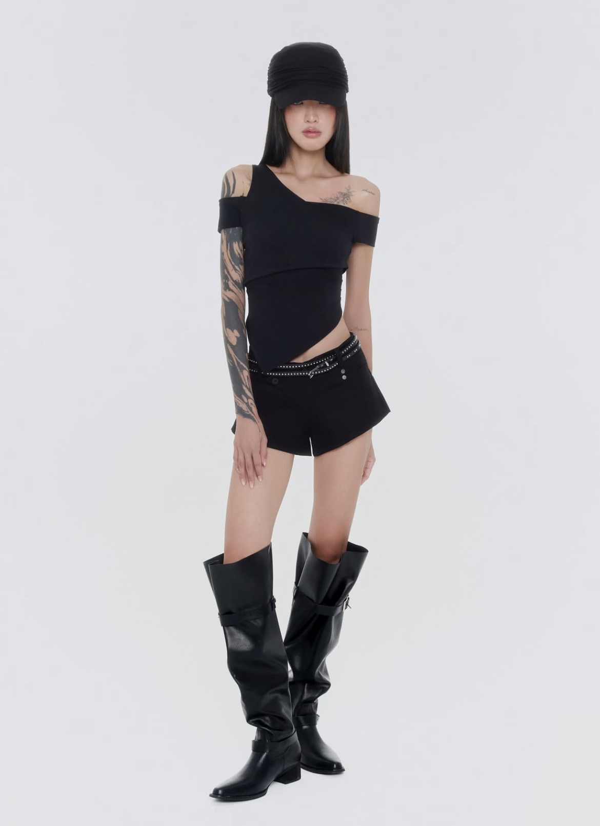 Sagittarius.A+ - Asym Layered Top Black (Dispatch in 48hrs)
