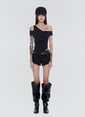 Sagittarius.A+ - Asym Layered Top Black (Dispatch in 48hrs)
