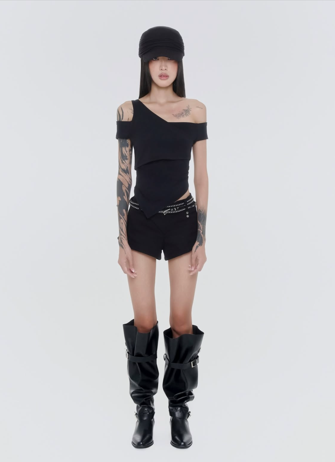 Sagittarius.A+ - Asym Layered Top Black (Dispatch in 48hrs)