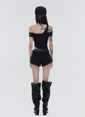 Sagittarius.A+ - Asym Layered Top Black (Dispatch in 48hrs)