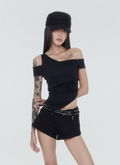 Sagittarius.A+ - Asym Layered Top Black (Dispatch in 48hrs)