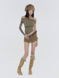 Sagittarius.A+ - Asym Layered Top Sage Green (Dispatch in 48hrs)