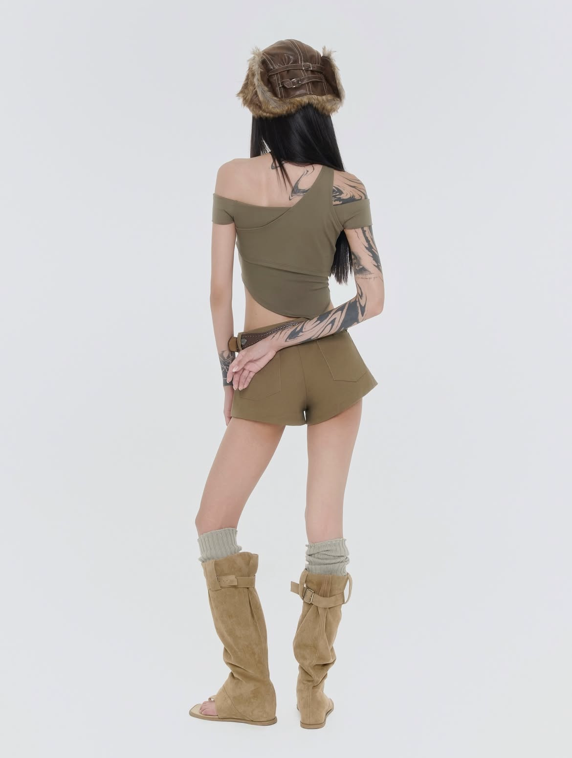 Sagittarius.A+ - Asym Layered Top Sage Green (Dispatch in 48hrs)