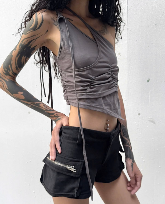 Sagittarius.A+ - Odilia Shirring Top Grey (Dispatch in 48hrs)