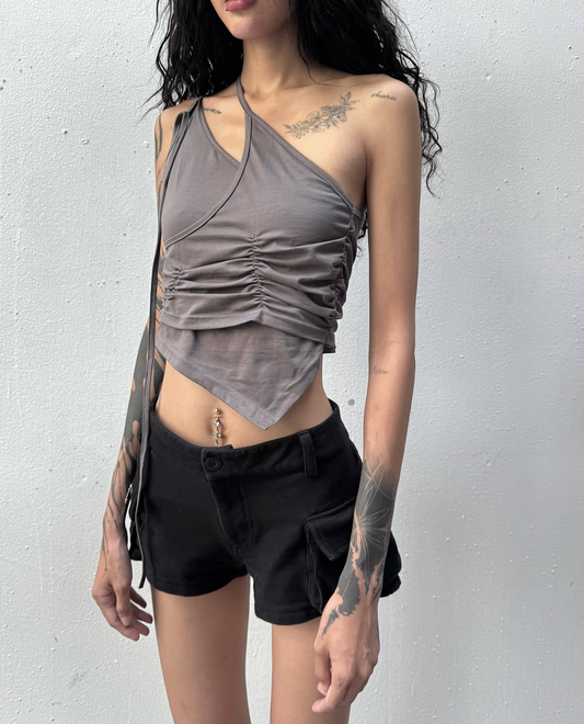 Sagittarius.A+ - Odilia Shirring Top Grey (Dispatch in 48hrs)