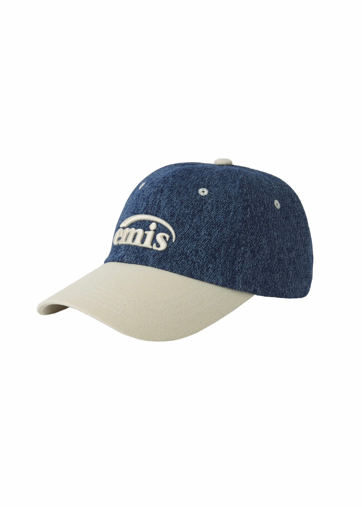 EMIS - NEW LOGO DENIM BALL CAP-DARK BLUE DENIM-IVORY