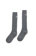 MARDI MERCREDI -  LONG SOCKS MRD LOGO_CHARCOAL BEIGE