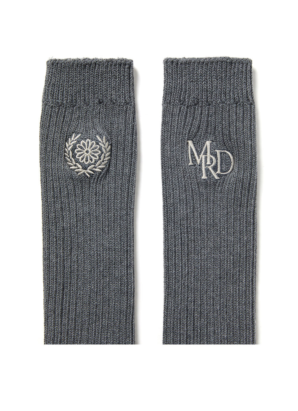 MARDI MERCREDI -  LONG SOCKS MRD LOGO_CHARCOAL BEIGE