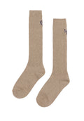 MARDI MERCREDI -  LONG SOCKS MRD LOGO_DARKBEIGE NAVY