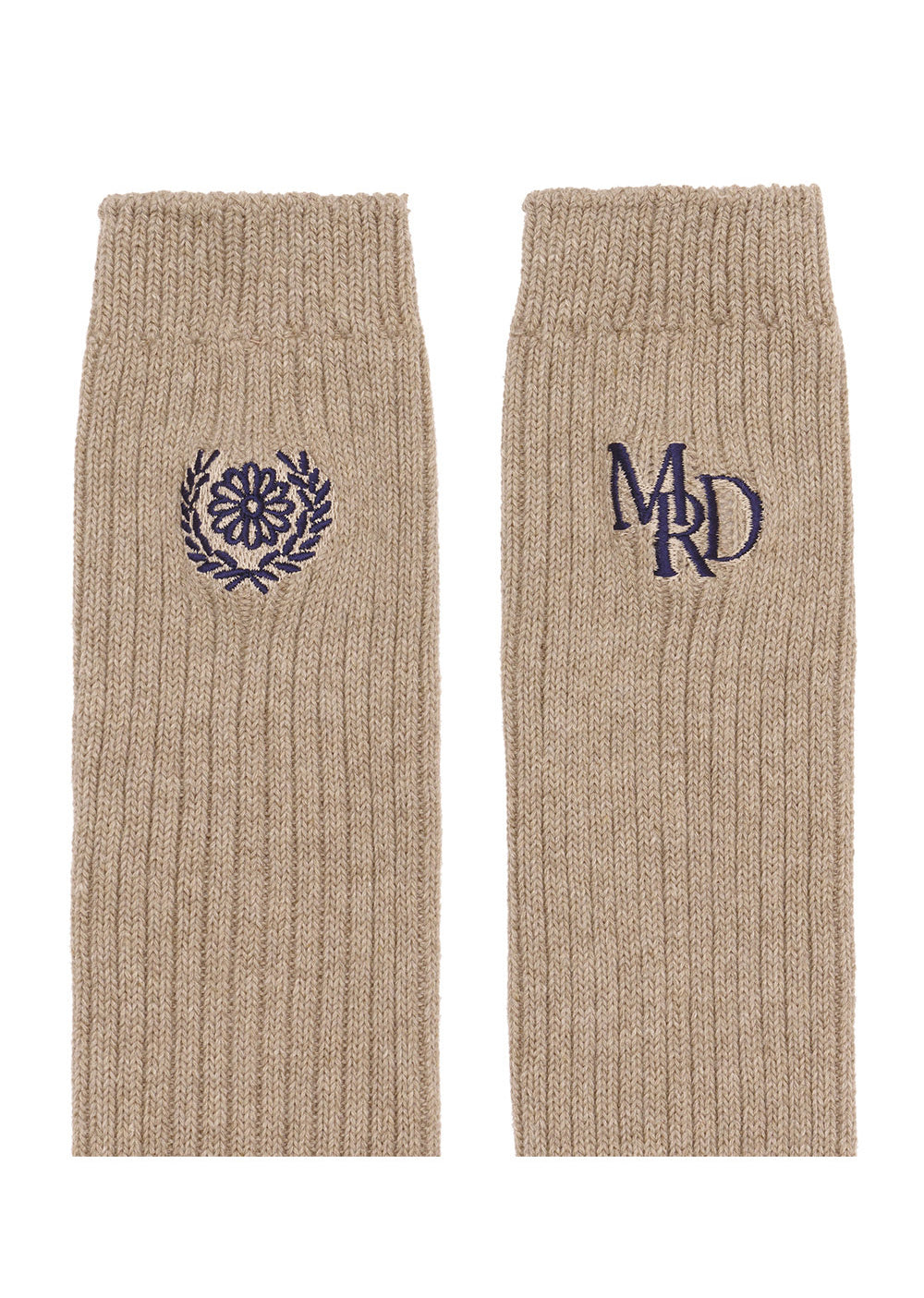 MARDI MERCREDI -  LONG SOCKS MRD LOGO_DARKBEIGE NAVY