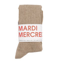 MARDI MERCREDI -  LONG SOCKS MRD LOGO_DARKBEIGE NAVY