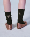 MARDI MERCREDI -  LONG SOCKS MRD LOGO_DARKBROWN KHAKI