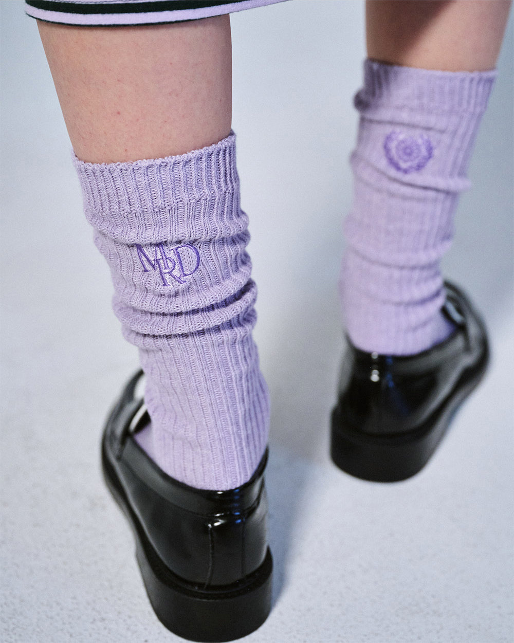 MARDI MERCREDI -  LONG SOCKS MRD LOGO_LAVENDER PURPLE