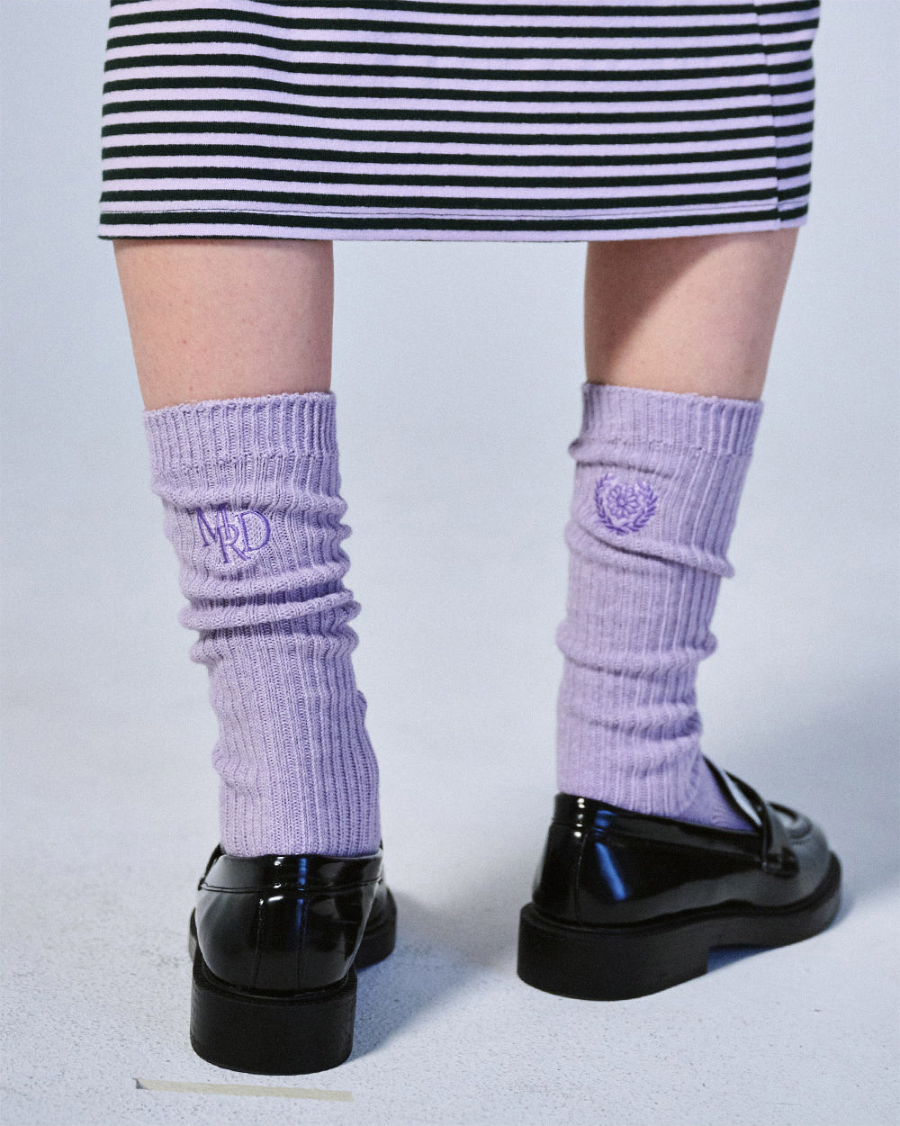 MARDI MERCREDI -  LONG SOCKS MRD LOGO_LAVENDER PURPLE