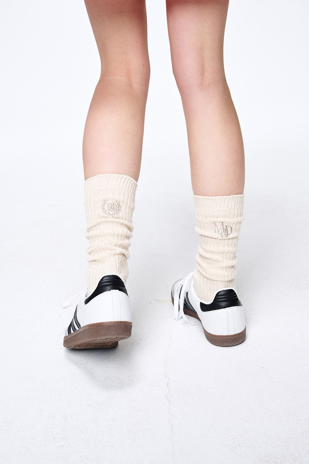 MARDI MERCREDI -  LONG SOCKS MRD LOGO_LIGHTBEIGE LATTE