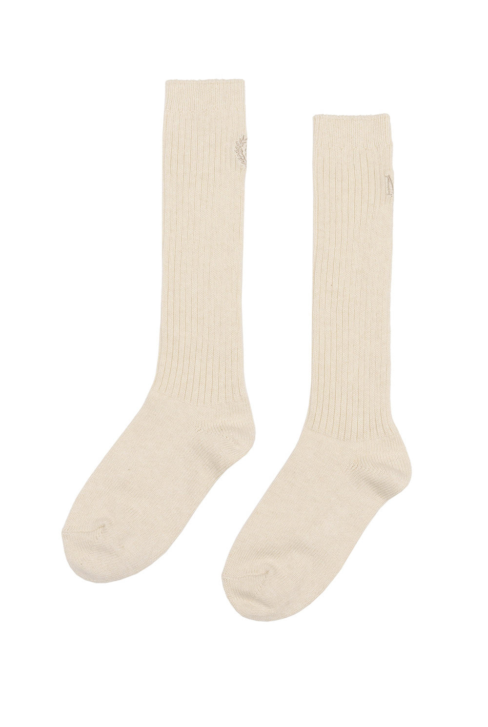 MARDI MERCREDI -  LONG SOCKS MRD LOGO_LIGHTBEIGE LATTE