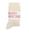 MARDI MERCREDI -  LONG SOCKS MRD LOGO_LIGHTBEIGE LATTE