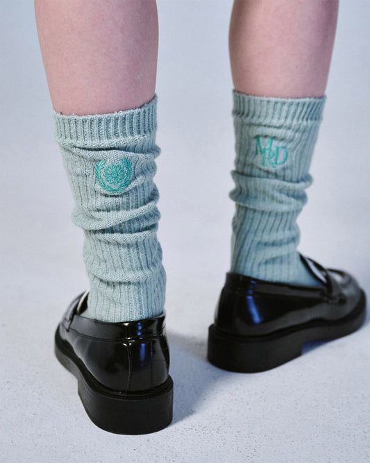 MARDI MERCREDI -  LONG SOCKS MRD LOGO_MINT GREEN