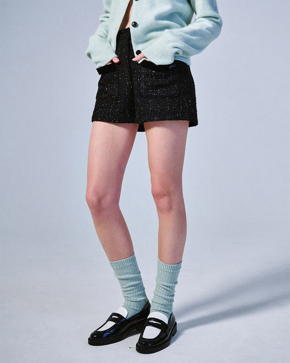 MARDI MERCREDI -  LONG SOCKS MRD LOGO_MINT GREEN