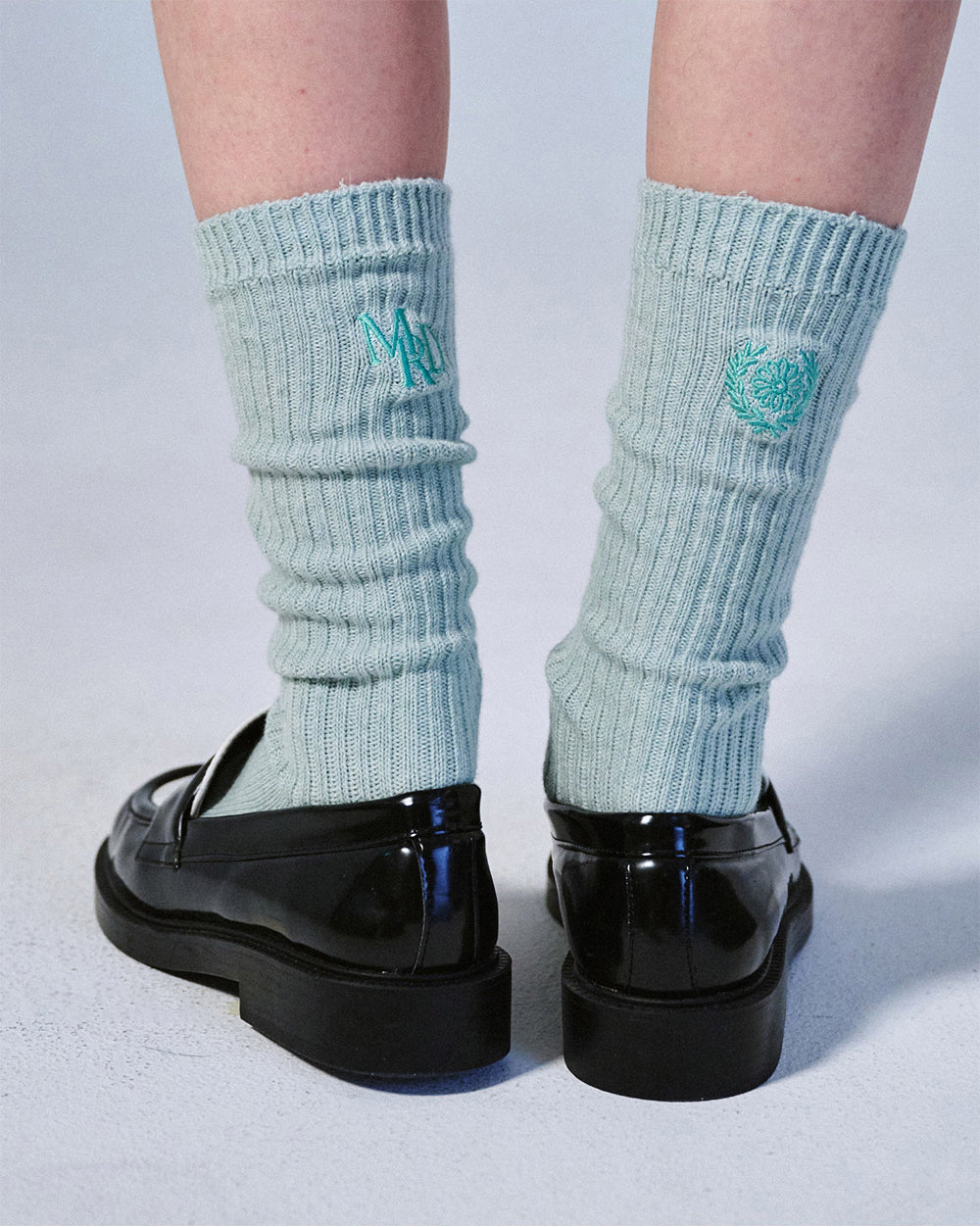 MARDI MERCREDI -  LONG SOCKS MRD LOGO_MINT GREEN